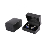 Boîte de rangement et d'exposition personnalisée en plastique noir pour boutons de manchette, avec clip, pour ensemble de pinces à cravate et boutons de manchette