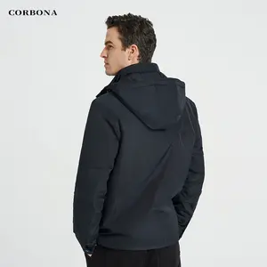 CORBONA新着秋冬メンズジャケット防水マルチポケット屋外防風ビジネスコート高品質パーカー