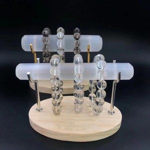 Vòng Đeo Tay Chủ Vòng Đeo Tay Hiển Thị Đứng Với Kim Loại Chủ Trong Suốt Selenite Đồ Trang Sức Tổ Chức Hiển Thị Cho Vòng Cổ Đồng Hồ - Product Image 1