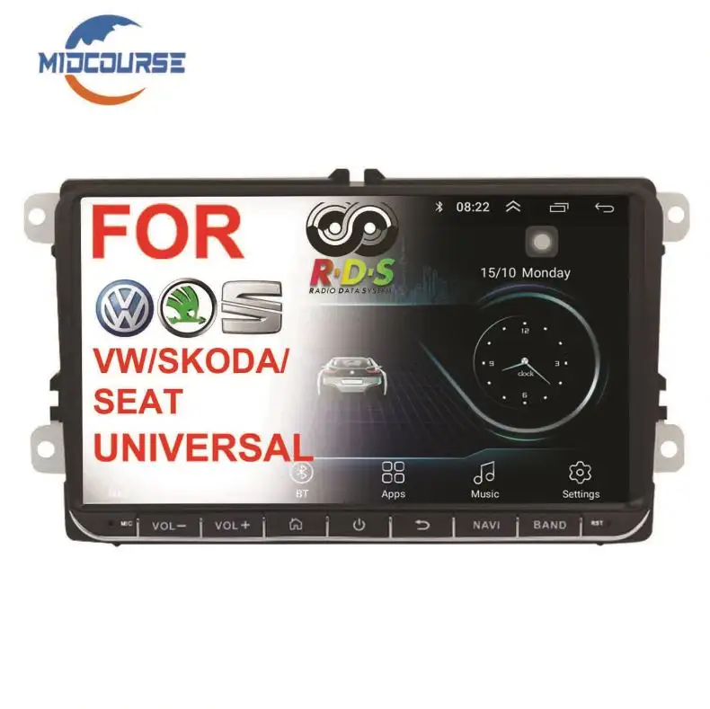 MIDCOURSE एंड्रॉयड 8.1 4G LTE के लिए 1G आर कार रेडियो डीवीडी VW Touareg T5 ट्रांसपोर्टर Multivan 2004-2011 वाईफ़ाई जीपीएस बीटी
