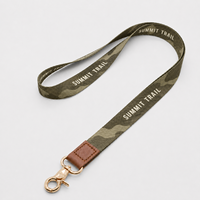 Cordon personnalisé en polyester avec extrémités en cuir, cordon de cou premium avec crochet métallique pour l'école, l'éducation, porte-clés de marque