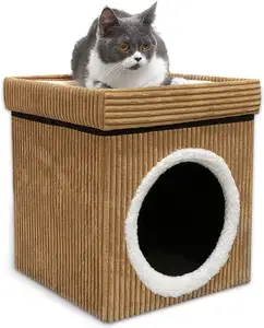 Poef Kubus Kat Condo Tent Huisdier Kitten Bed Poef Stoel Kalmerende Hondenbed Puppy Bedden