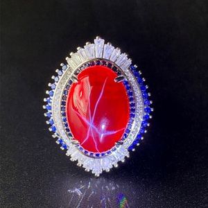 Wholesale Fashion Jewelry Eco-friendly Copper 15*20-13*18mm Red Cubic Zirconia Necklace and <b>Earrings</b> Ethnic Jewelry <b>Sets</b> - Product Image 4