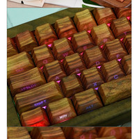 Keycaps de clavier mécanique à sublimation PBT, 130 touches, profil Cherry, thème Noyer, transmission de la lumière latérale, pour jeux