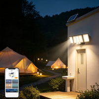 Sensor de movimiento solar que detecta la luz al aire libre IP65 impermeable Reflector de 3 cabezales Luz de seguridad solar de gran angular de 300 grados