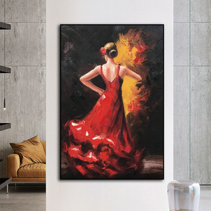 Pintura al Óleo de Bailarina de <span class=keywords><strong>Ballet</strong></span> Pintada a Mano sobre Lienzo, Arte Mural Moderno Abstracto con Textura 3D y Espátula, para Decoración del Hogar - Product Image 4
