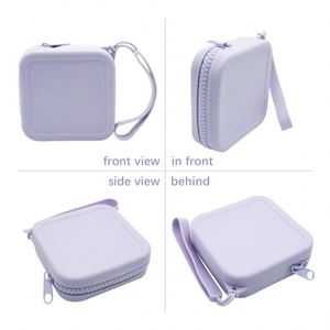 Fashionable <b>Mini</b> Portable Cosmetic Bags Candy Patterned Waterproof Silicone Storage <b>Pouch</b> Zipper Closure Coin Purse - Product Image 2