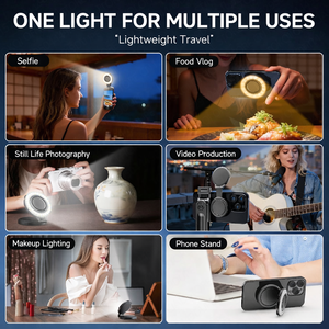 Lampe annulaire magnétique de poche pour selfie 180 °   Lampe LED tricolore rotative pour <span class=keywords><strong>la</strong></span> <span class=keywords><strong>photographie</strong></span> sur téléphone et le maquillage <span class=keywords><strong>en</strong></span> direct - Product Image 2
