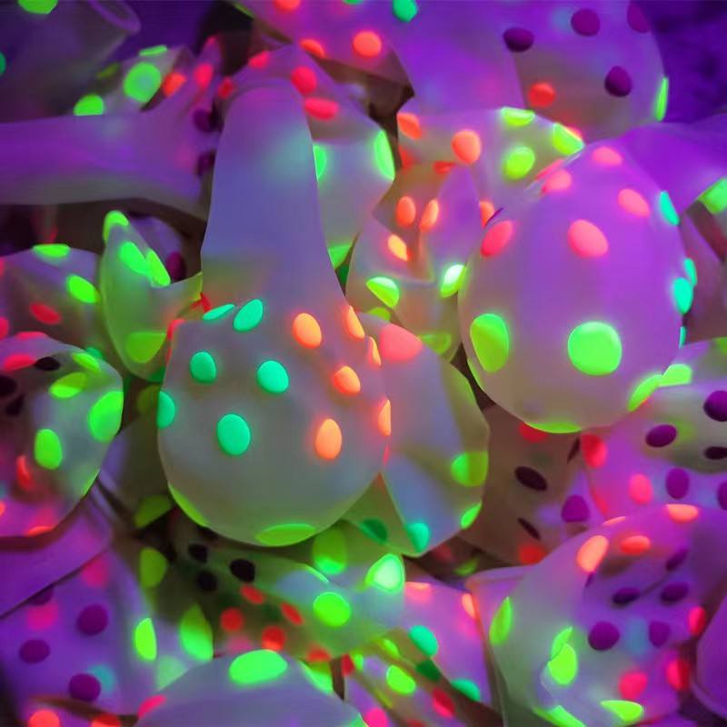 12 Inch Transparent Fluorescent Latex UV Glow Balloons Party Neon Balloon Atmospheric Balloon Arrangement