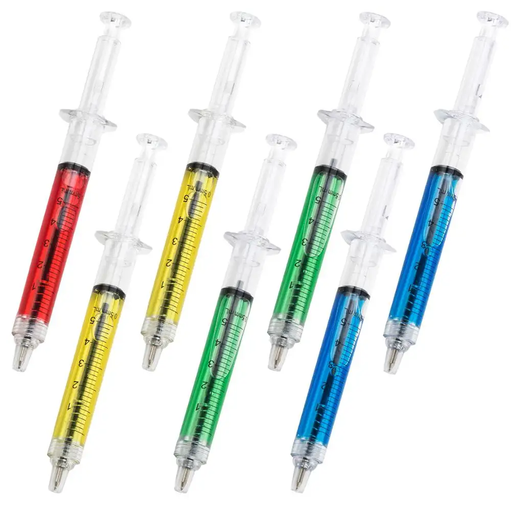 Novelty Promotional Funny Injection Shaped Ball Point Pens With Logo Wholesale Best Children Gift Ballpoint Syringe Pen Custom
