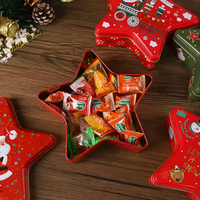 Boîte en métal étoile de Noël Mystic Arts, qualité alimentaire, pour bonbons, biscuits, chocolat, emballage cadeau, couleur et logo personnalisables pour les fêtes