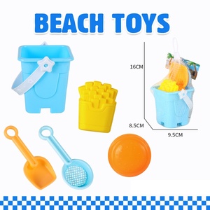 Kit per costruire castelli di sabbia per bambini, giocattoli da spiaggia con secchielli, doccette, pale e stampi per sabbia a forma di cibo - Product Image 2