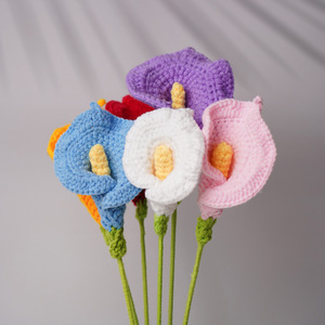 Handmade Crocheted Calla Lily <b>Wool</b> Flower Artificial Flower Home Decoration Valentine'S Day Environment-Friendly Yarn <b>Craft</b> - Product Image 3