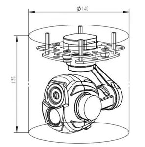 Caméra HD 4K Topotek Kip10g207 avec double faisceau, cardan électro-optique stabilisé sur trois axes, HDR, photographie aérienne par drone intégrée - Product Image 6