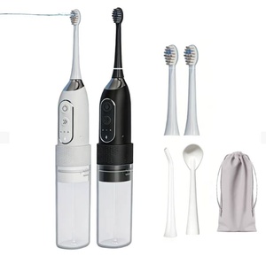 Brosse à dents électrique et irrigateur buccal 2-en-1 rechargeable par USB, étanche IPX7, 3 modes, jet d'eau UVC, pour usage quotidien, marque distributeur - Product Image 1