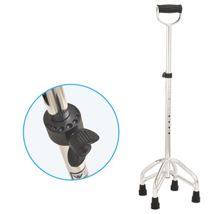 Bastón de Aluminio de Cuatro Patas, Altura Ajustable, Antideslizante, Ayuda para Caminar para Personas Mayores, Soporte para Recuperación de Accidentes Cerebrovasculares - Product Image 3