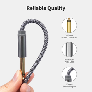 Cable de Audio Estéreo TRS de 3.5mm a 6.35mm (1/4 a 1/8) Macho a Macho de 1M, 2M, 3M, 4.6M, 7.6M para Guitarra, Altavoz, Teléfono Móvil y Amplificador - Product Image 4