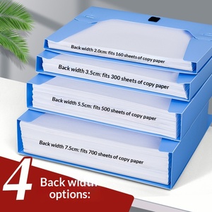 Scatola Portadocumenti Pieghevole in Plastica Impilabile A4 Organizzatore per Documenti da Ufficio Contenitore per Carta da Scrivania con Slot per Etichetta - Product Image 2