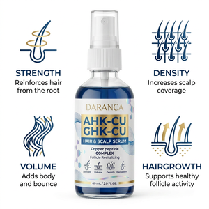 Siero Spray per la Crescita dei Capelli con Etichetta Privata, 5% Ahkcu Ghkcu, Peptidi di Rame Blu Ahk-cu e Ghk-cu, Cura dei Capelli allo Zenzero - Product Image 2