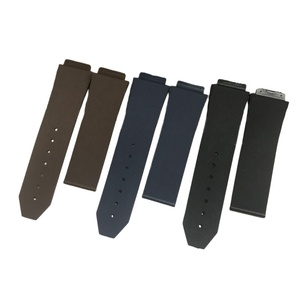 Correa de Silicona para Reloj de 19X25mm 15X21mm con Rayas Verticales en Relieve, Negra, Blanca y <span class=keywords><strong>Azul</strong></span>, Correas de Repuesto para Relojes Inteligentes Compatibles con <span class=keywords><strong>Hublot</strong></span> - Product Image 3