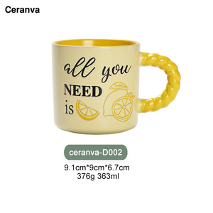 โรงงานขายส่ง แก้วเซรามิกสำหรับชา กาแฟ นม  รับผลิตตามสั่ง ลายเลมอนส้ม  ปลอดภัยสำหรับอาหาร ใช้กับเครื่องล้างจานและไมโครเวฟได้ เป็นมิตรต่อสิ่งแวดล้อม เหมาะสำหรับใช้ในงานส่งเสริมการขาย - Product Image 2