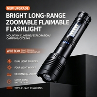 Lampe torche LED rechargeable professionnelle avec zoom télescopique pour le camping