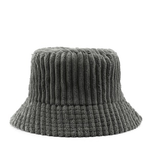 Vente en gros de chapeaux de <span class=keywords><strong>voyage</strong></span> en velours côtelé loisirs solide à la mode hommes femmes pêcheur extérieur plat haut large bord casquette seau - Product Image 4