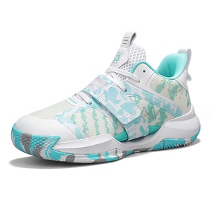 Zapatillas de baloncesto <span class=keywords><strong>para</strong></span> hombre, zapatillas deportivas transpirables de malla tejida, con correa de gancho y bucle de camuflaje, calzado deportivo <span class=keywords><strong>para</strong></span> entrenamiento al aire libre - Product Image 3