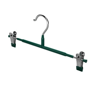 Percha para Pantalones y Faldas de Acero Inoxidable con Pinzas, Recubrimiento Reforzado, Tipo Gancho, para Uso en Armarios, Color Verde Oscuro - Product Image 5
