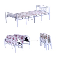 Luoyang Nouveau design pliable portable en fer pliable matelas lits en métal lits pliants simples pour adultes