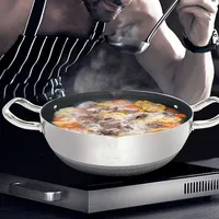 Wok de aço inoxidável food grade 304 Favo De Mel 34 centímetros fritar antiaderente wok de aço inoxidável com alça Cozinhar Panelas de Fritura