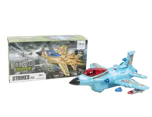 Universal wheel electric plane toy with music and light battery operation camouflage fighter toy