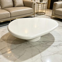 Table basse ovale de style nordique blanc, simple, durable, moderne et luxueuse pour salon