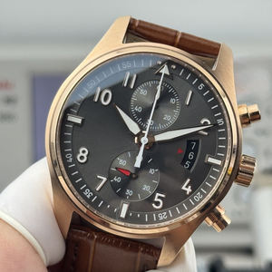 Reloj Cronógrafo Automático para Hombre, Modelo 2026, Movimiento 7750, Caja Color Oro Rosa, Correa de Cuero Italiano con Función de Fecha - Product Image 3