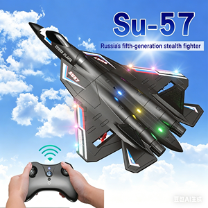 เครื่องบินบังคับวิทยุขนาดเล็ก SJY-<span class=keywords><strong>SU57</strong></span> 2.4G พร้อมไฟ LED ของเล่นเครื่องบินบังคับวิทยุแบบร่อน ทำจากโฟม EPP เหมาะสำหรับเป็นของขวัญ - Product Image 1