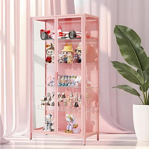 Vitrine en verre colorée, armoire de <span class=keywords><strong>rangement</strong></span> multi-niveaux, présentoir pour <span class=keywords><strong>Lego</strong></span> et figurines d'action, organisateur de collection de jouets - Product Image 2