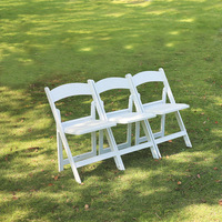 Chaise pliante d'extérieur en résine blanche pour événements, mariages, Wimbledon et jardins – Vente en gros pour marchés en ligne chinois