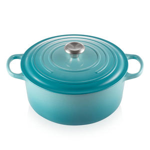 Casserole en fonte émaillée de 22 cm, couleur indigo, antiadhésive, 3QT, avec couvercle en céramique, écologique, compatible gaz, de Bright Houseware - Product Image 6
