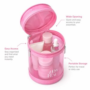 Custom Clear PVC Cylinder Cosmetic Bag 18x12cm Transparent Travel Toiletry <b>Makeup</b> Organizer <b>Case</b> - Product Image 4