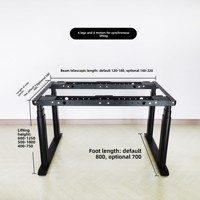Bureau informatique moderne en acier inoxydable à 4 pieds et 4 moteurs, plateforme élévatrice électrique synchrone, écran tactile, 4 vitesses, mémoire, verrouillage enfant