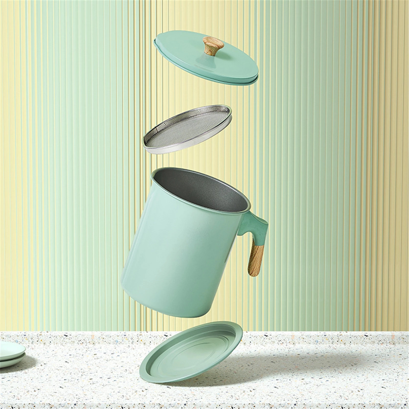 Ситечко для масла из нержавеющей стали 1,4 л, контейнер для масла, емкость для хранения с фильтром, емкость для кулинарного масла для кухни, бытовые инструменты