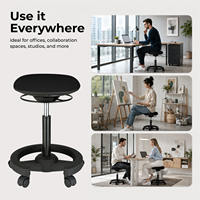Tabouret ergonomique mobile à hauteur réglable, chaise de travail ronde à roulettes, idéal pour la maison, le dessin technique, le studio, le SPA, le salon - Vente chaude