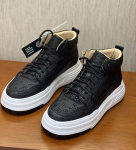 Zapatillas de Lujo para Hombre, Estilo Botín, Hechas a Mano con 100% Piel de Avestruz Genuina, Plataforma Robusta, Calzado de Piel Exótica, OEM - Product Image 1