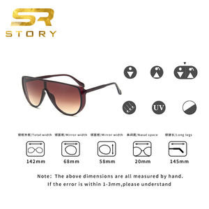 Gafas de Sol Siamesas de Moda Marca STORY W165, Diseño Moderno, Color Rojo, Estilo Femenino de los 90, Gafas de Sol Amarillas de una Pieza para Mujer y Hombre - Product Image 5