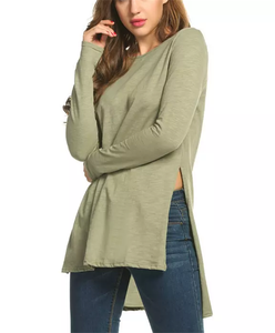 Offre Spéciale T-<span class=keywords><strong>shirt</strong></span> à manches longues pour femmes Design décontracté élégant avec décoration brodée Teint uni de haute qualité - Product Image 4