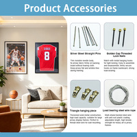 Cadre de présentation mural en alliage d'aluminium noir pour maillot de sport, support à 6 trous, boîte à effets de ombre pour maillot de sport et objets de collection
