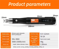 Stylo de micro-gravure portatif 15000 tr/min pour ongles, pierres précieuses, diamants, jade, bois, bijoux, machine de polissage électrique, ensemble de meuleuses