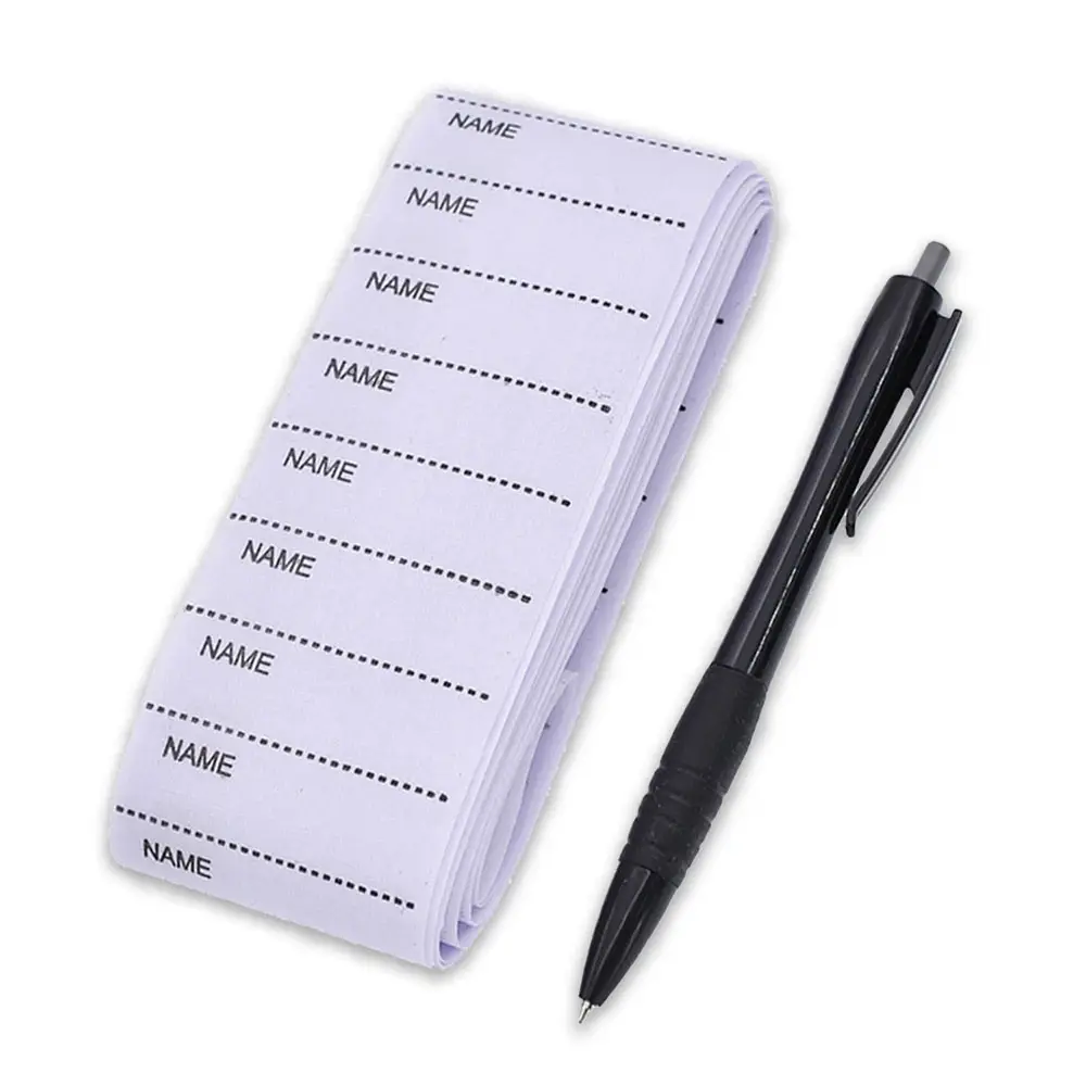 200Pcs White Name Label Gewebte benutzer definierte Kleidung Etiketten Wäsche Marker Set Free Pen Beschreibbarer Name Label Namensschilder für Kleidung