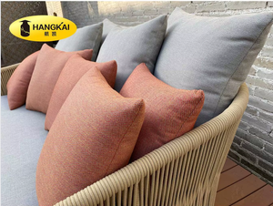 Élégant confort en aluminium corde tissage Patio jardin carré extérieur lit <span class=keywords><strong>de</strong></span> jour côté piscine <span class=keywords><strong>double</strong></span> chaise longue utilisée pour la plage - Product Image 4