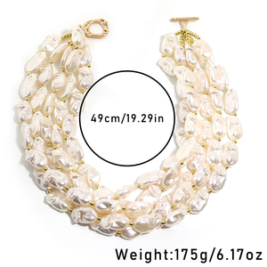 Collier en perles de rose doré <span class=keywords><strong>multi</strong></span>-couches personnalisé Amelia en gros pour femmes Cadeau - Product Image 2